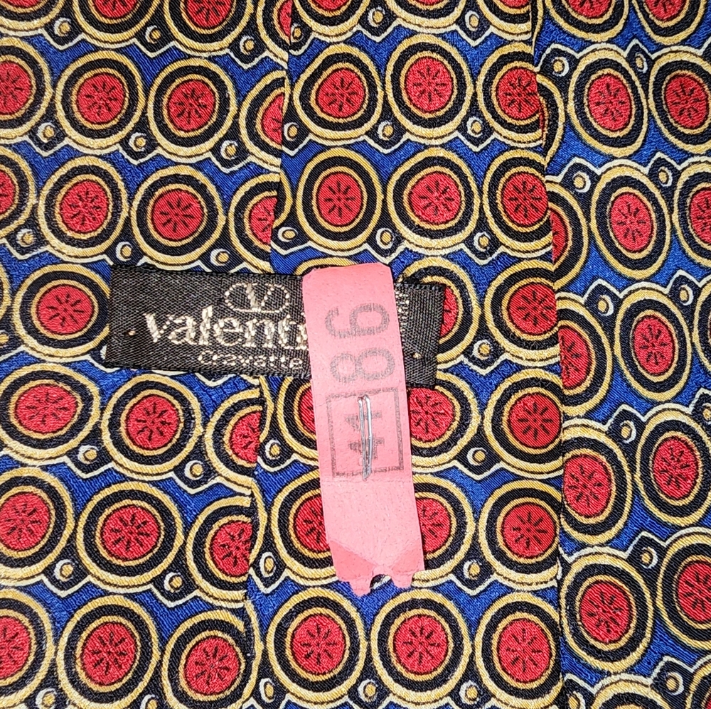 Valentino Red, Blue, Black And Gold Vintage Tie - Picture 7 of 11
